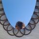 Miroir ovale en rotin années 60