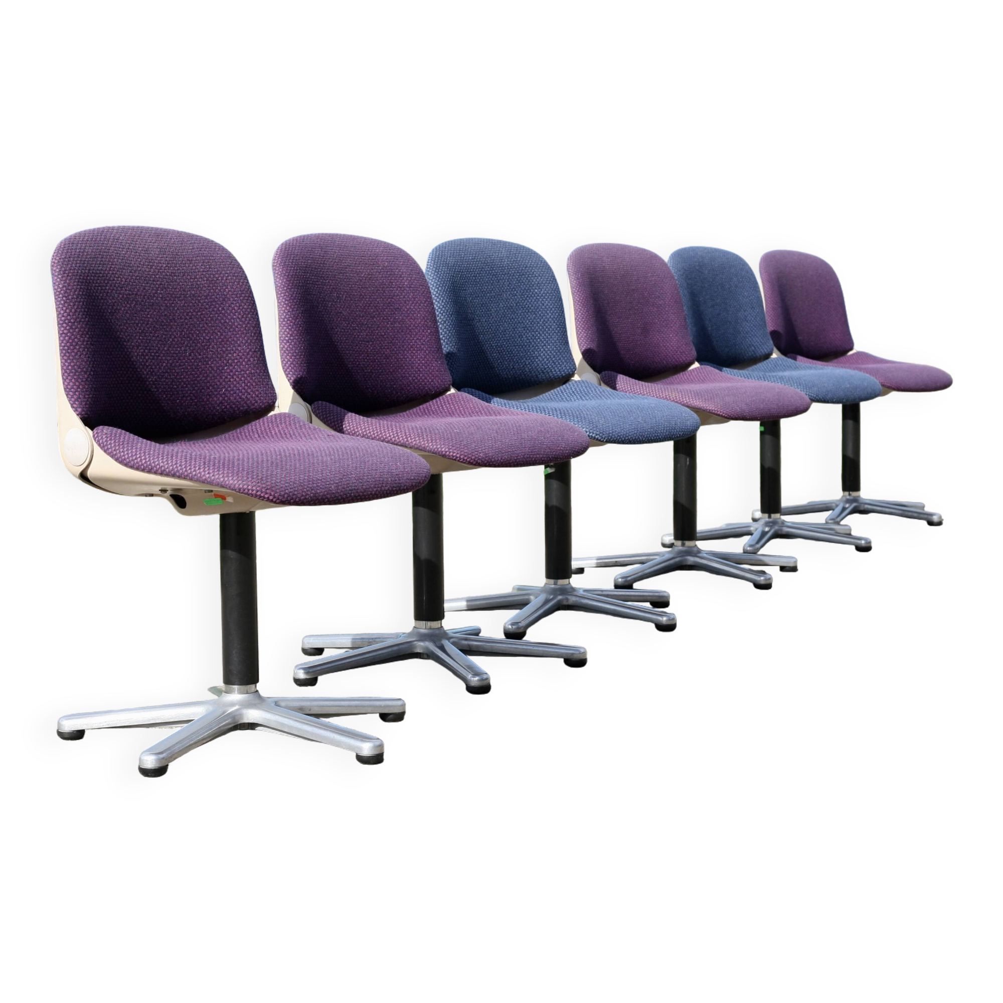 6 Wilkhahn "space age" chairs, circa 1970.