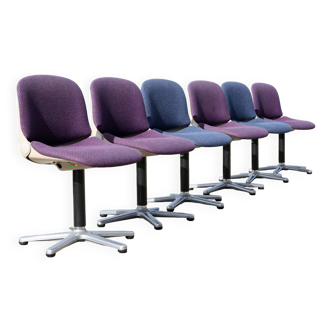 6 Wilkhahn "space age" chairs, circa 1970.