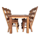 Elm wood brutalist wabi sabi dining set with 6 chairs & Table, 1960s