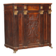 Antique walnut and fir wardrobe with drawers, Italy, 18th century.