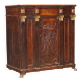 Armoire ancienne en noyer et sapin avec tiroirs, Italie, XVIIIe siècle
