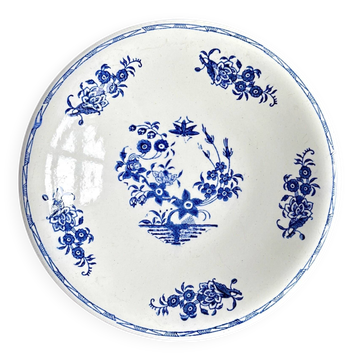 St Amand round hollow dish in blue earthenware