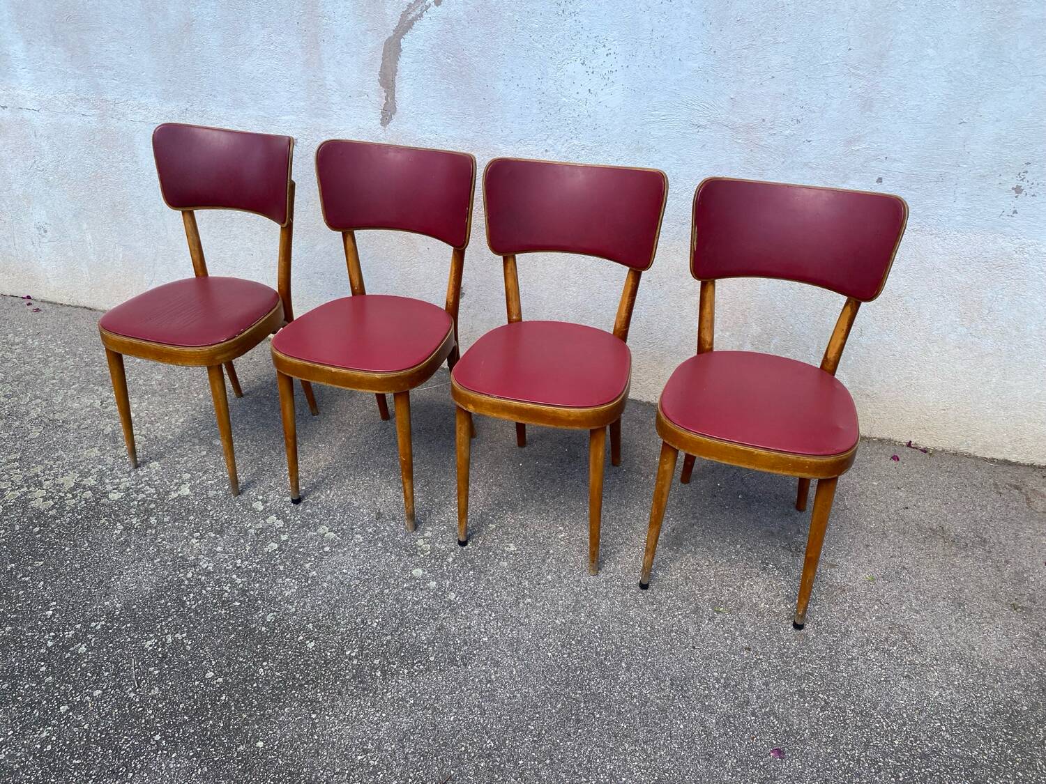 Set of 4 Baumann vinyl bistro chairs