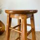 Pair of high stools / bar varnished wood 60-70s