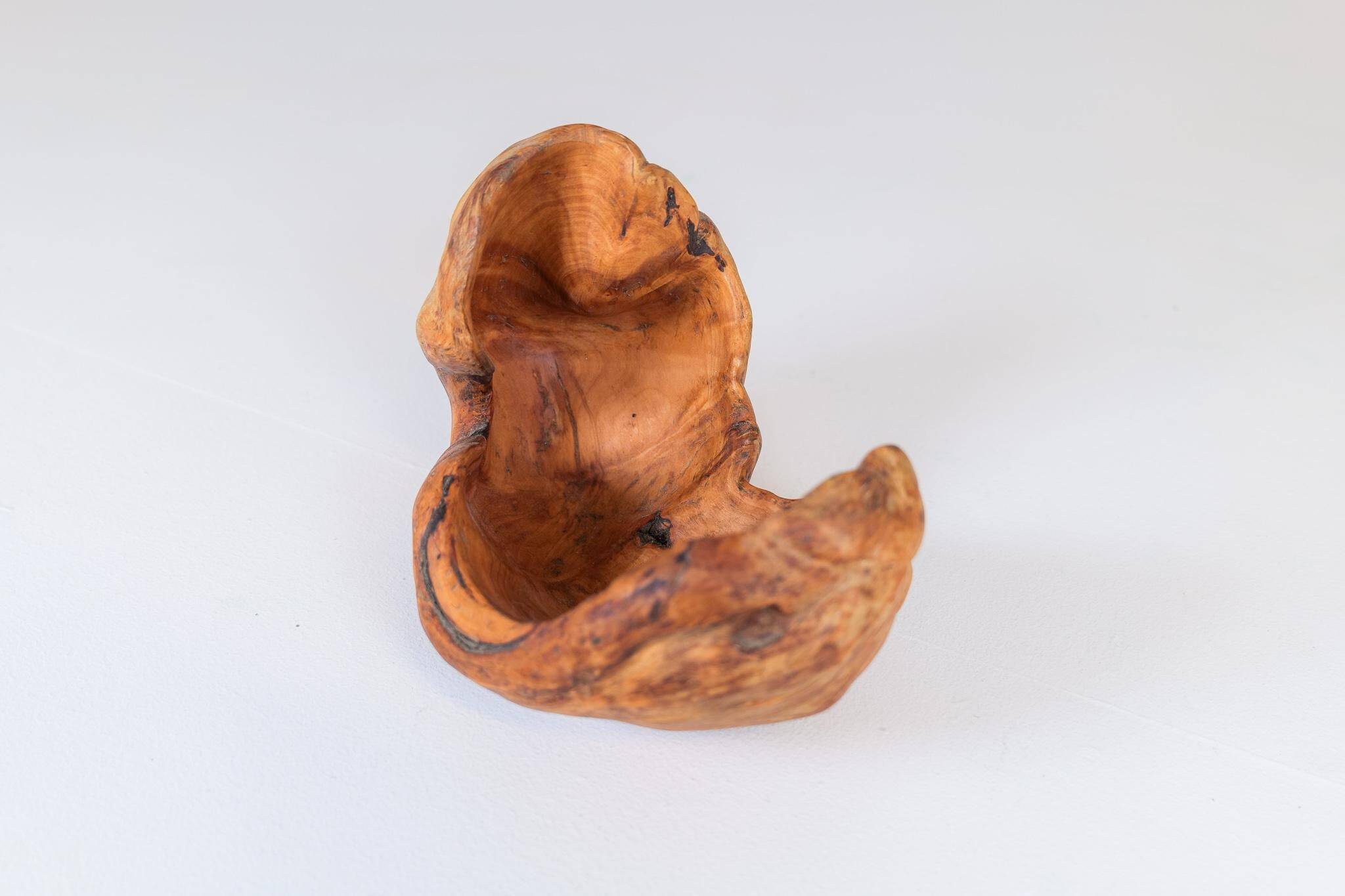 Organic birch wood bowl of Swedish folk art, from the 1960s.