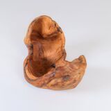 Organic birch wood bowl of Swedish folk art, from the 1960s.