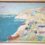 Oil on canvas by matilda ulmu 1917-2007.