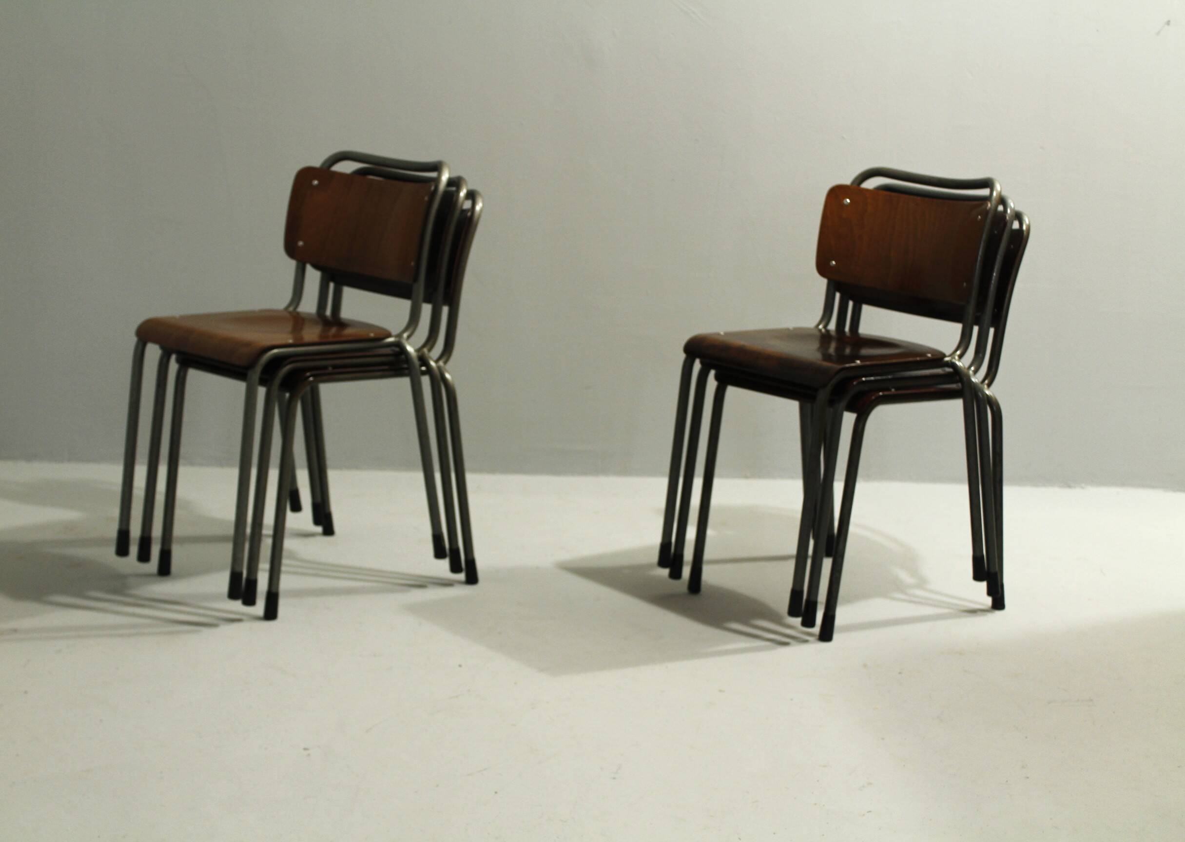Model 106 Chairs by W. H. Gispen for Delft, 1950s, Set of 6