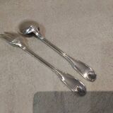 Silver plated stew spoon fork by Christofle Vendome