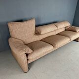 Vico Magistretti "Maralunga" 3-seater re-upholstered full wool sofa for Cassina