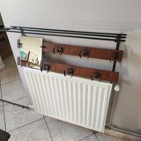 vintage teak coat rack with 6 hooks