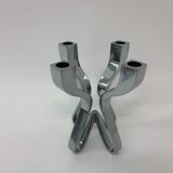 A chromed metal candle-holder "Chorus", design Karim Rashid, executed by Umbra / USA 2002