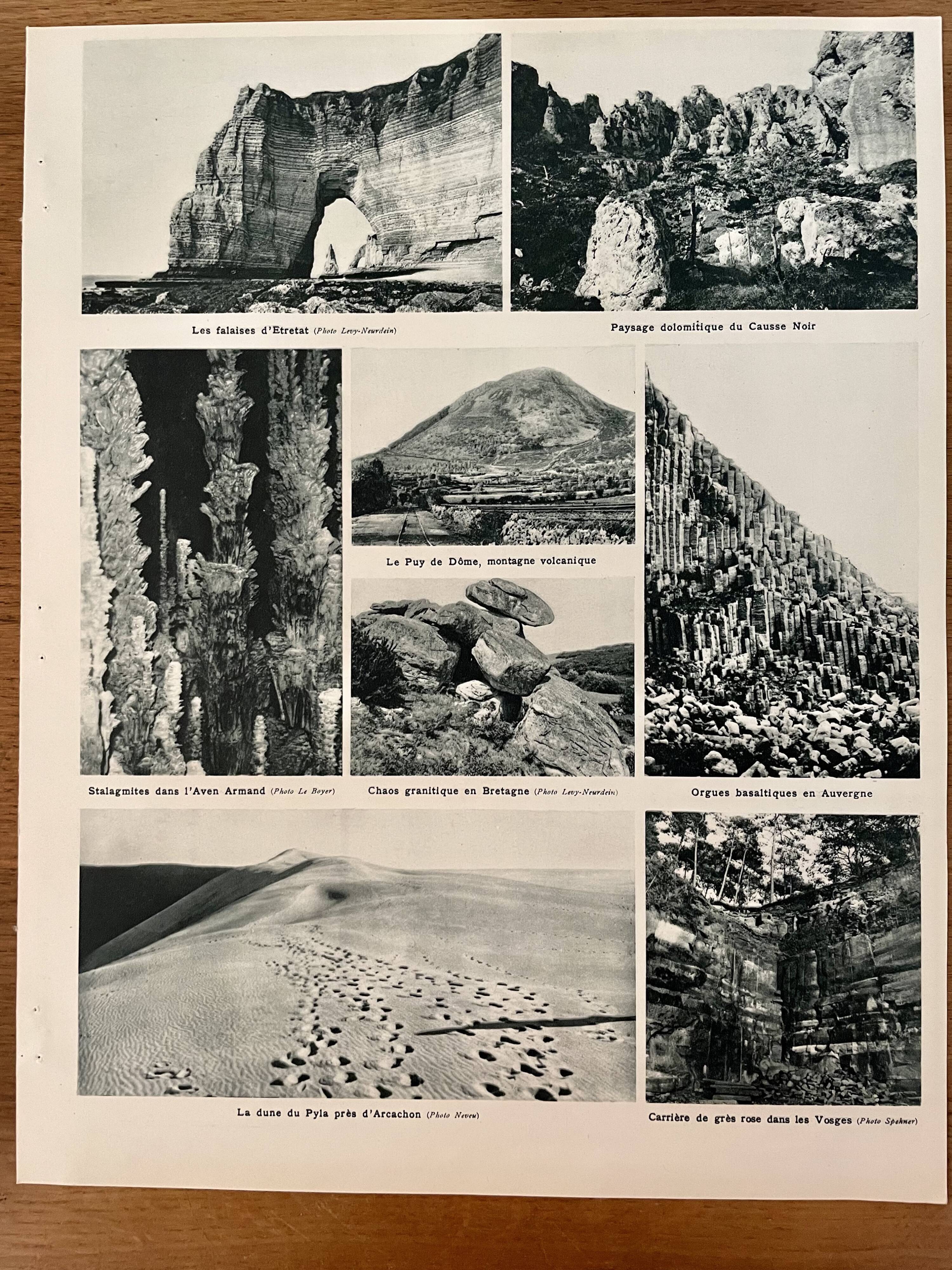 Old map of the geological France of 1945