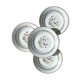 4 Assiettes creuses en porcelaine de Limoges motif oiseau de paradis
