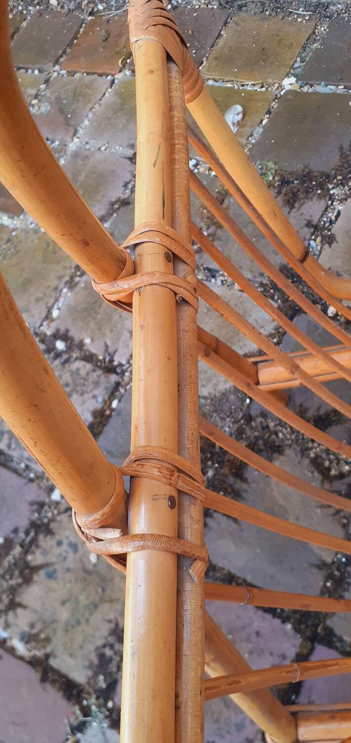 Vintage 1950s rattan magazine holder