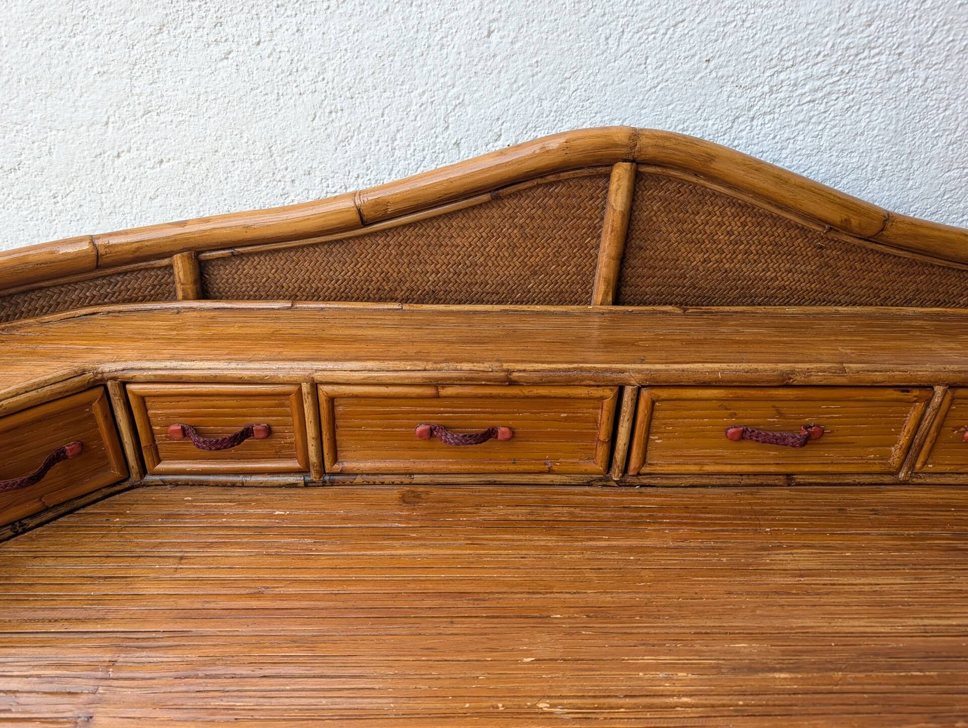 Kalma rattan secretary desk – Ramón Castellano, 1970s