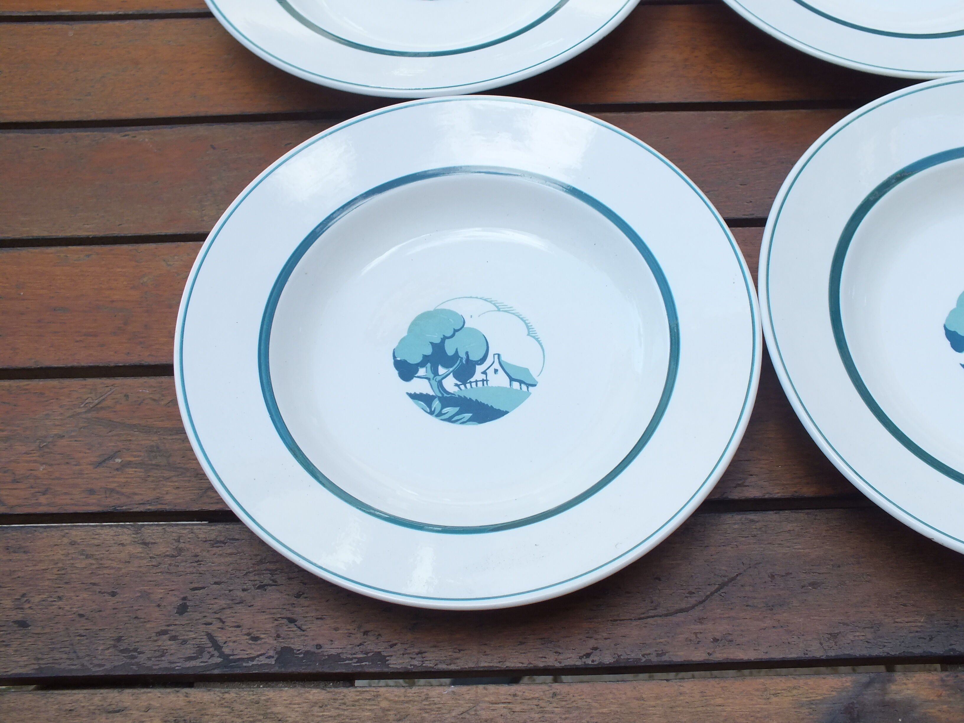 6 vintage hollow plates Sarreguemines Arlette service