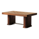 Art Deco table in oak and walnut with marquetry decoration, circa 1940.