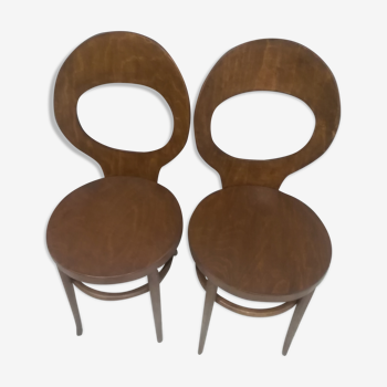 Pair of chairs Bistro Baumann model Seagull 1965