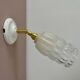 Vintage globe wall lamp in half frosted, half transparent glass