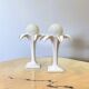 Pair of white ceramic palm tree lamps by Michael Andersen, 1970s