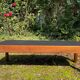 Solid oak and slate coffee table from the 50s-60s