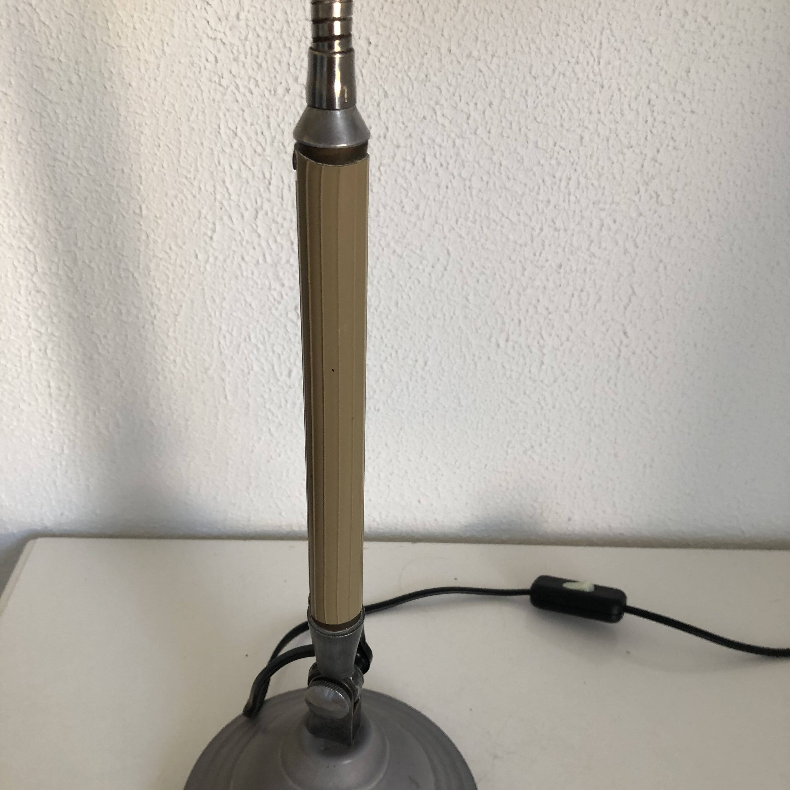 Lampe vintage 1950 industrielle atelier Super Chrome - 60 cm