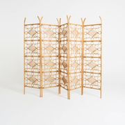 Five-panel rattan folding screen, Scandinavia, 1960s