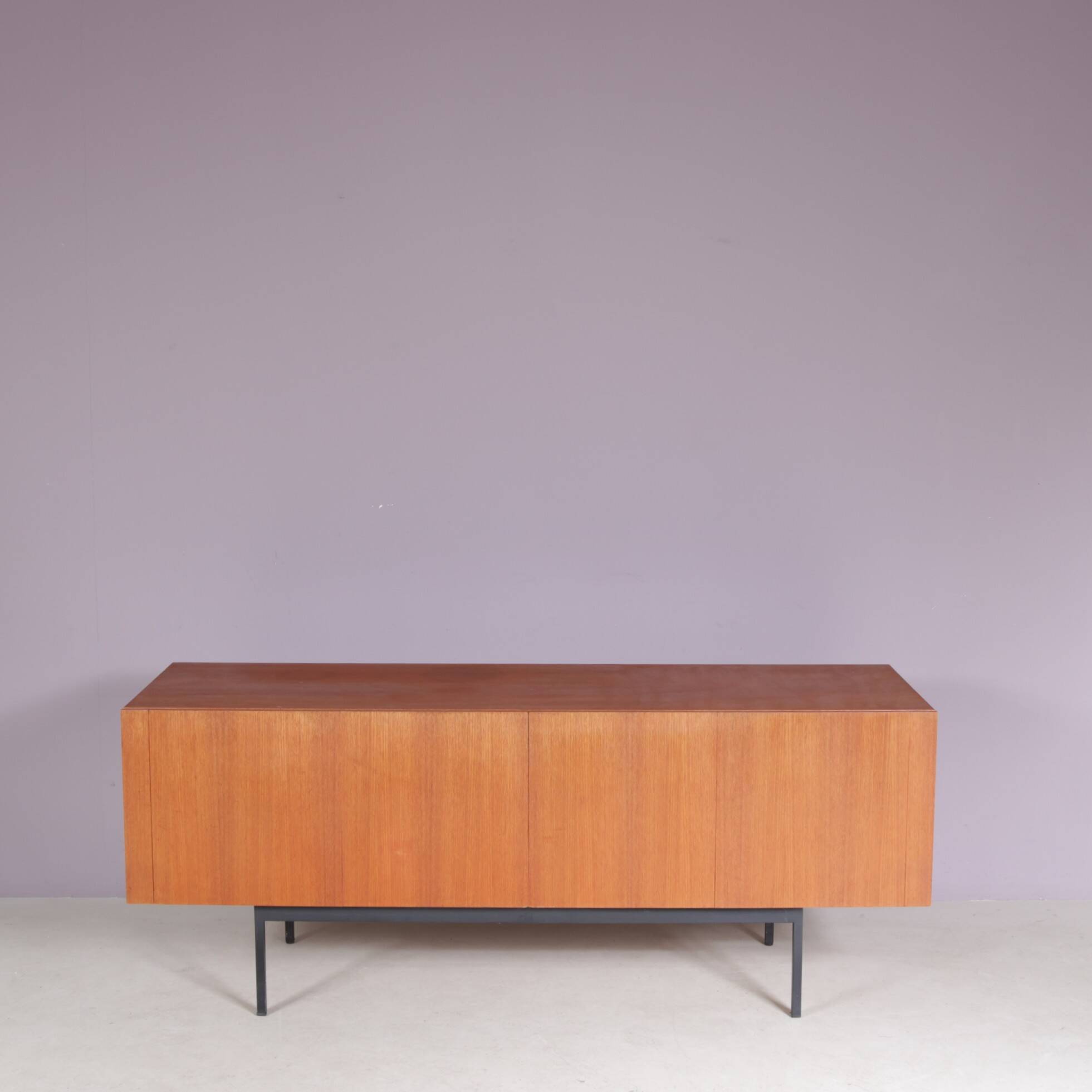 1950s Teak sideboard on black metal base model: B20 by Dieter Wäckerling f