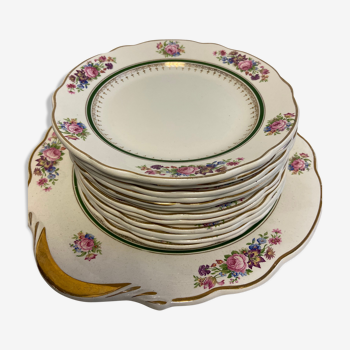 Old dessert service Digoin Sarreguemines