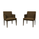 Pair of armchairs cube year 1960 fabric chiné brown color
