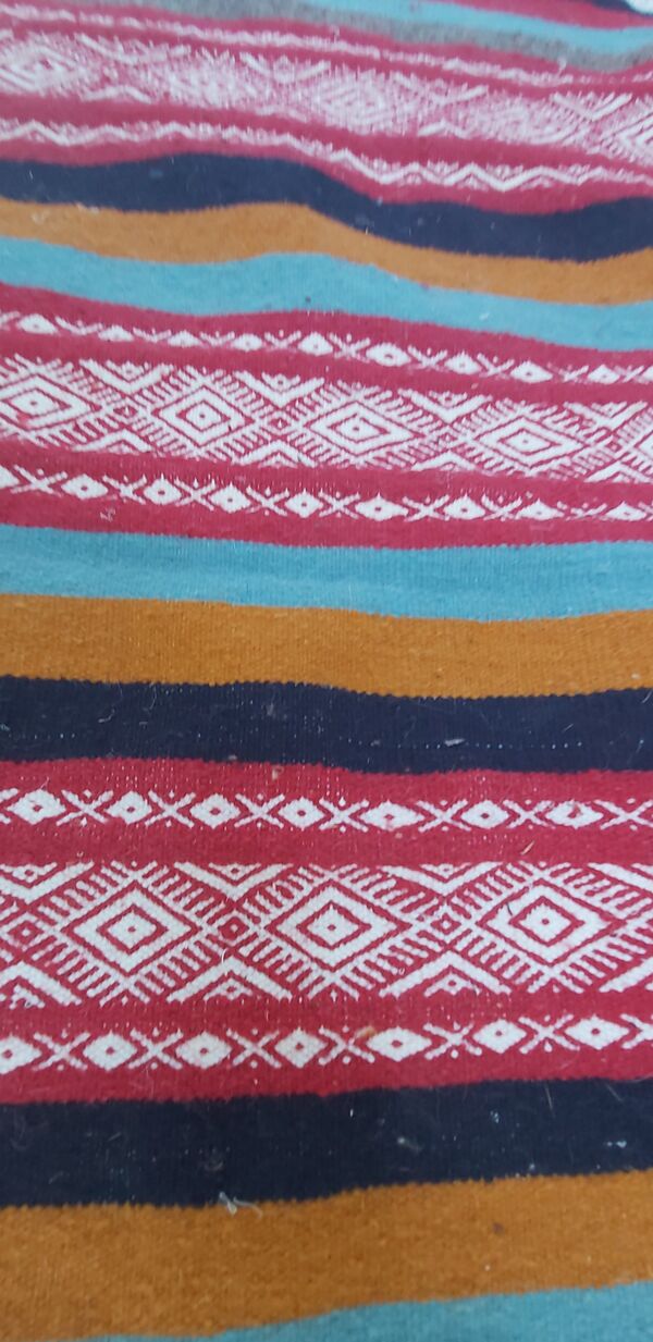 Tapis ethnique traditionnel multicolore en pure laine 110x60cm