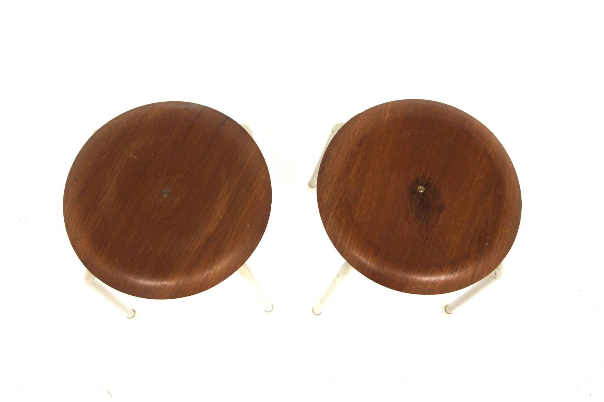 Set de 2 tabourets en teck et métal, Suède, 1960