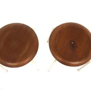 Set de 2 tabourets en teck et métal, Suède, 1960