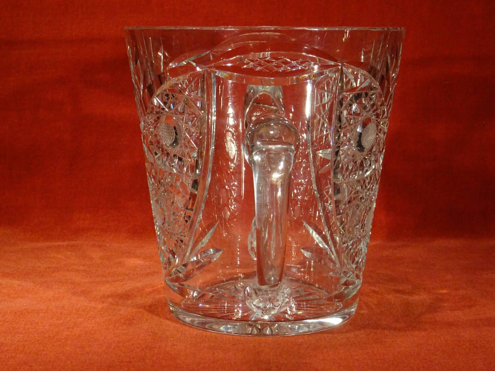 Spectacular large crystal champagne bucket cut