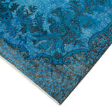 Hand-knotted contemporary oriental 1980s 171 cm x 303 cm blue carpet