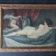 Golden wooden frame with glass 61x83