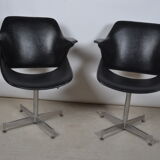 Fauteuils en skaÏ noir 1970
