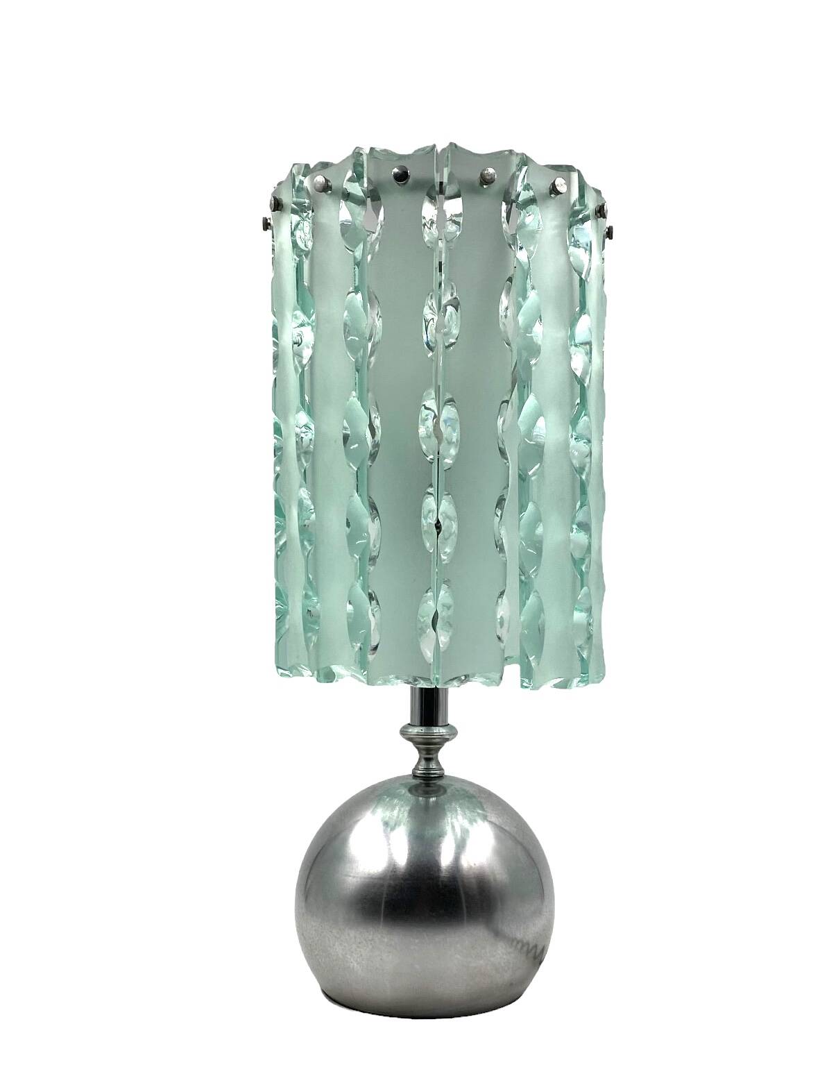 Molded glass table lamp,  Italy circa 1970