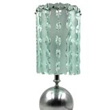 Lampe de table en verre moulé, Italie vers 1970
