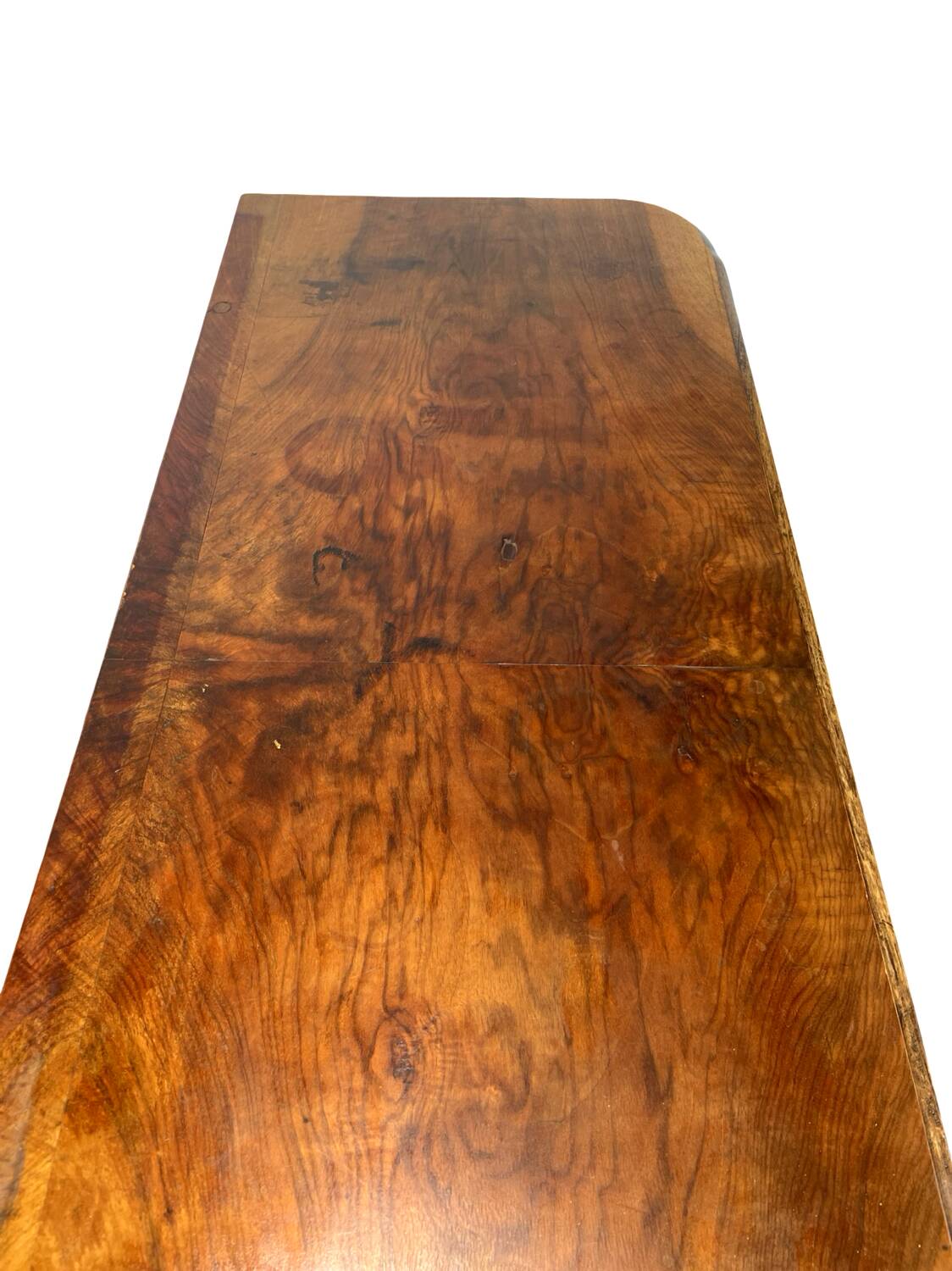 Italian art deco burl walnut chest of drawers, 1930s/1940s