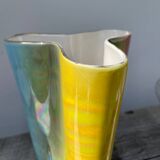 Iridescent ceramic vase signed Sicas 1960