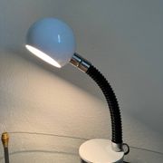 Lampe de bureau Eyeball blanche années 70