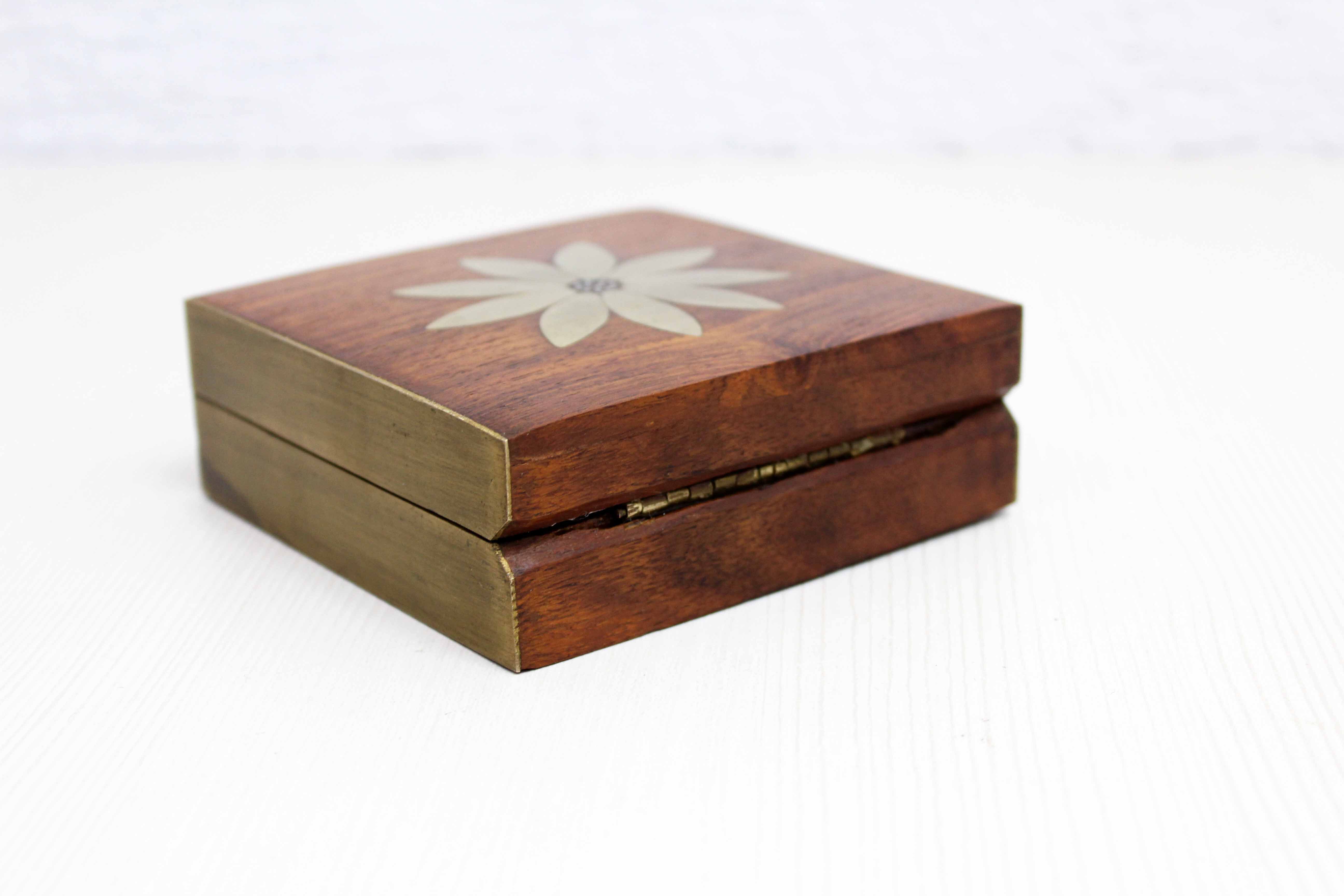 Teak and brass box 1970