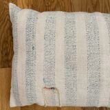 Cushion in old woven kilim style canvas, patched