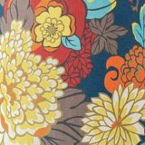 Lampe de table en céramique jaune espagnole, années 1960, abat-jour Liberty London rétro neuf