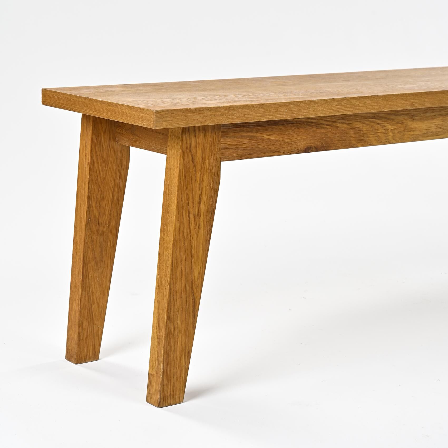 Solid oak bench, France circa 1980