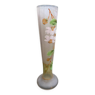 Conical vase in enamel paint