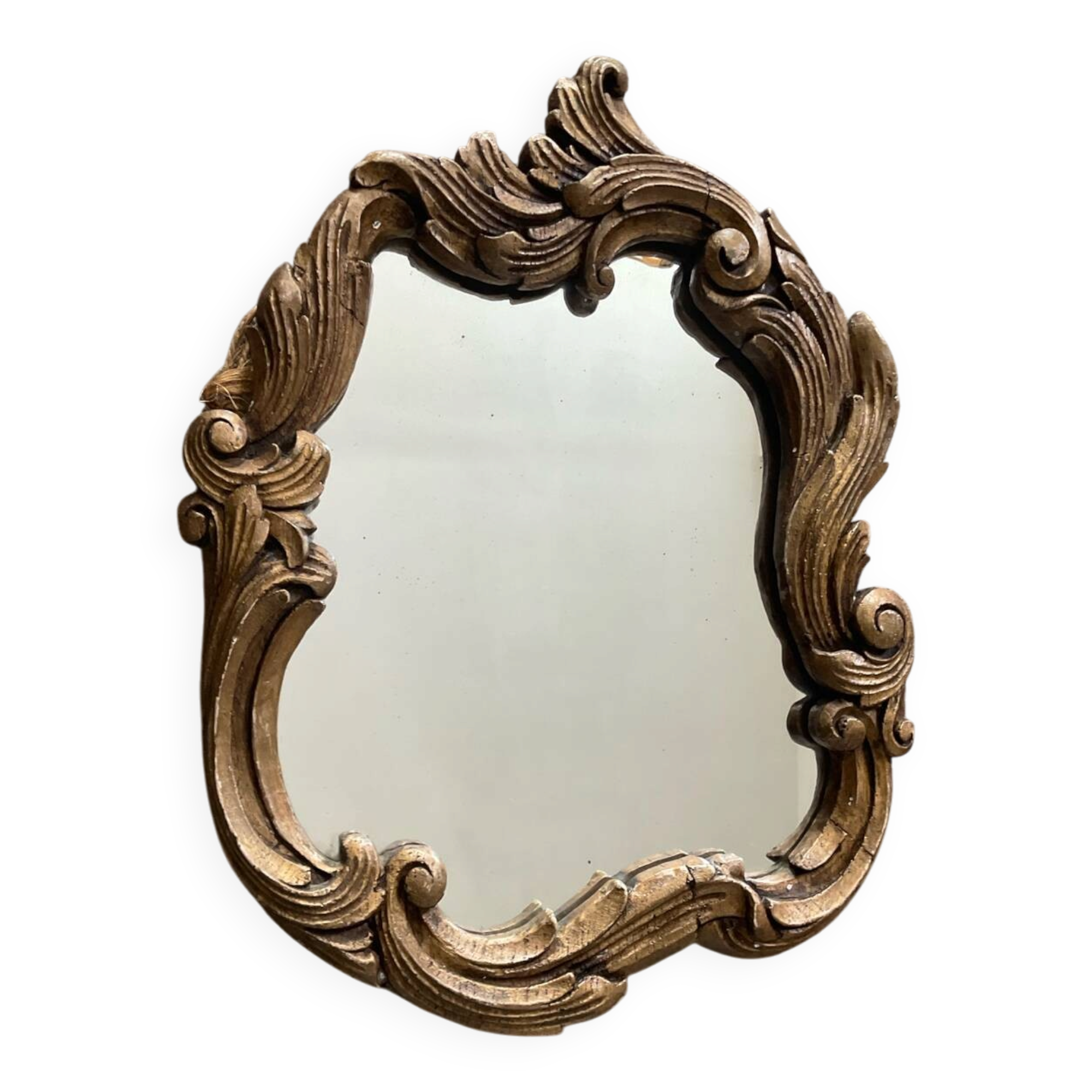 Antique Rococo-style mirror in carved wood Ceracast